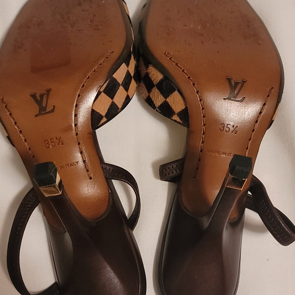 Louis Vuitton Brown Damier Women's Shoes Size 35.5 - Picture 12 of 16